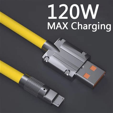 kabel data charger 120w fast charging 6a usb micro type c gaming cable super silicon fitur